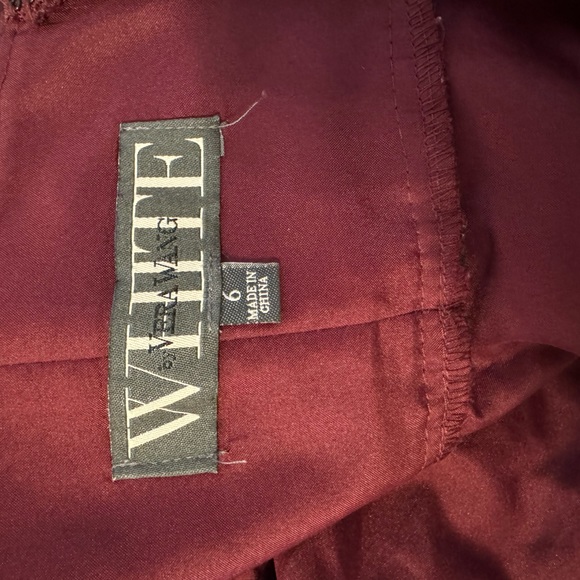 WHITE by Vera Wang halter chiffon bridesmaid dress in Wine - Picture 8 of 8